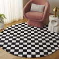 thumbnail image 2 of SAFAVIEH Ebony Camille Checkered Area Rug, Black/Ivory, 6' x 6' Round, 2 of 10