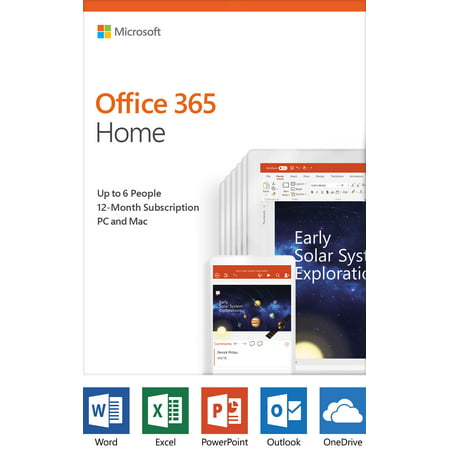 Microsoft Office 365 Home | 12-month subscription, up to 6 people, PC/Mac Key (Best Microsoft Office Replacement)
