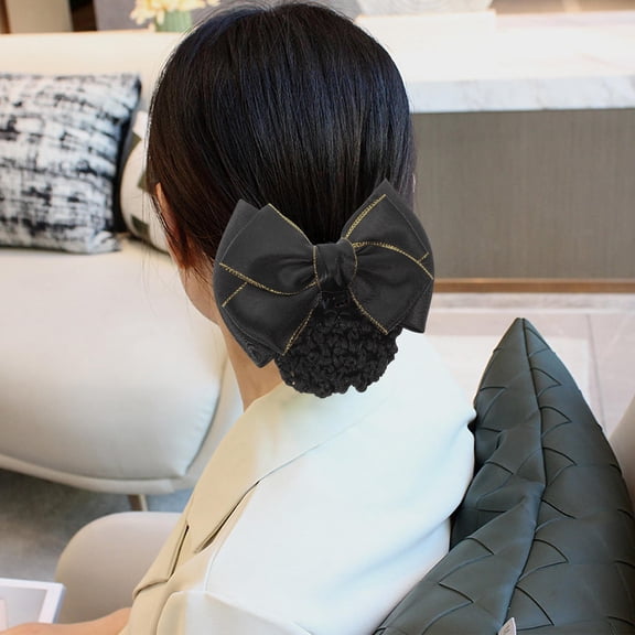 ETHZZLE 2Pcs Mesh Hair Net for Ballet Dancers Elegant Hair Bun Holders in Black