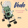 thumbnail image 2 of Carriola Bastón Ultra Ligera iBaby Vedo Estampado Plegado Plano Viajera verde, 2 of 9