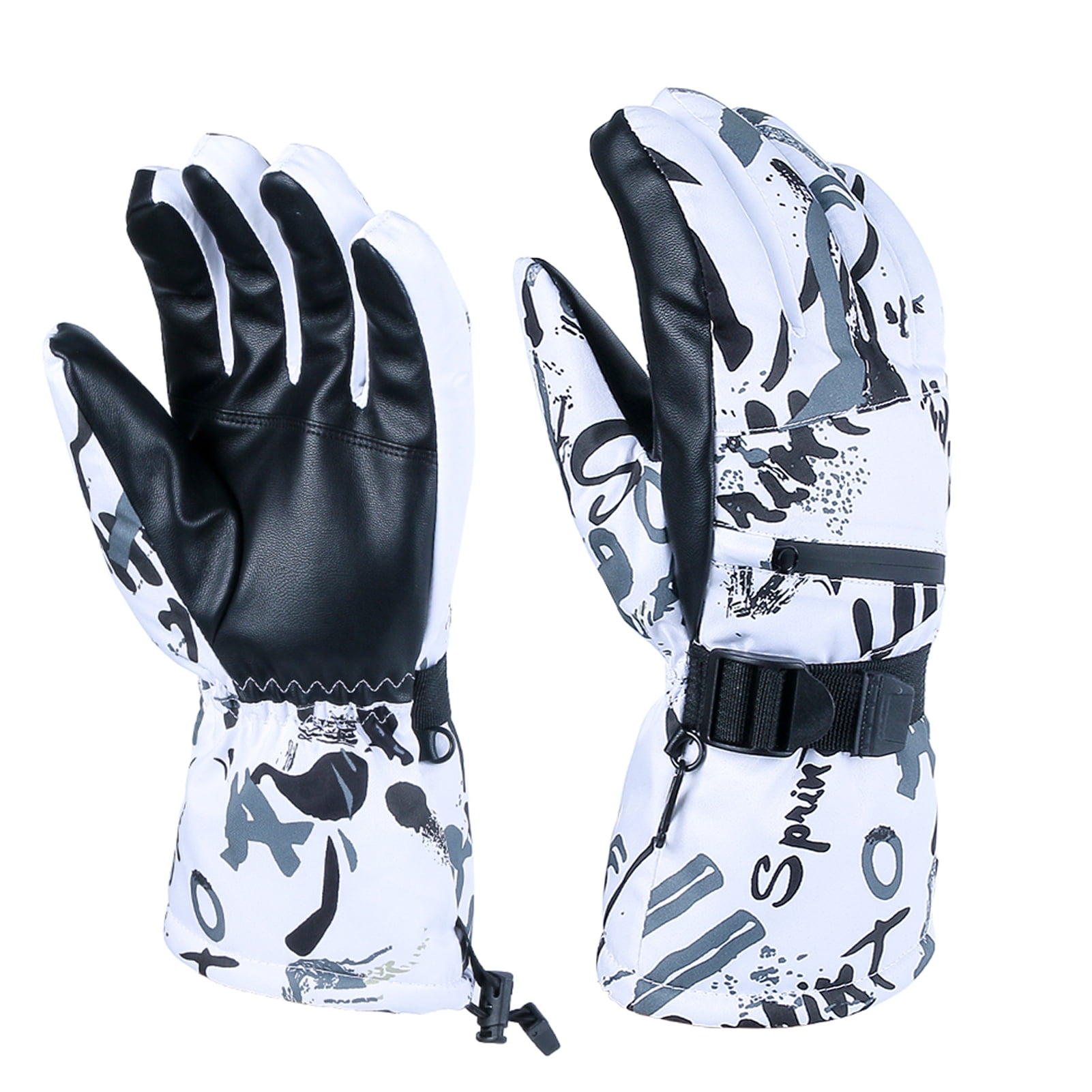 Waterproof Snow Ski Gloves Windproof Hand Warmers Adjustable Wrist Strap 