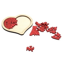 1 Set Wooden Heart Shaped Jigsaw Puzzle DIY Wooden Heart Puzzles Valentine's Day Gift