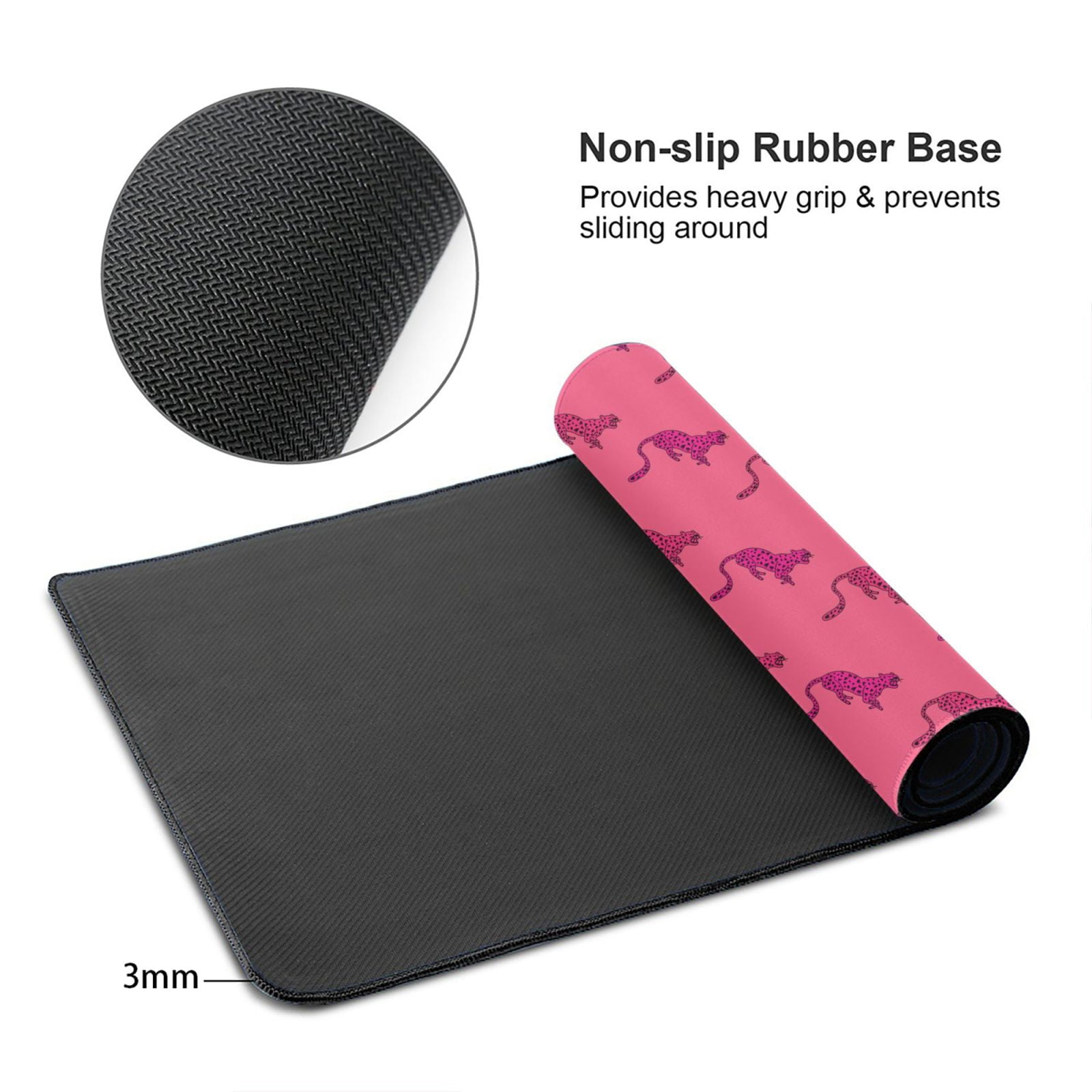 Kdxio Leopard Print Print Large Gaming Mouse Pad,Non-Slip Base,Water Resist Keyboard Pad for Gamer,Office & Home,29.5 x 15.8 in