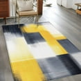 thumbnail image 2 of Abstract Yellow Area&nbsp;Rug 4x6ft Black Plaid Mottled Geometric Modern Art Non-Slip&nbsp;Washable Square&nbsp;Rugs Soft Felt Indoor Floor Mat for Bedroom Kitchen Living Room Bathroom, 2 of 9