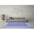 thumbnail image 3 of Ahgly Company Machine Washable Indoor Square Oriental Blue Traditional Area Rugs, 3' Square, 3 of 4