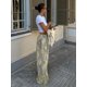 thumbnail image 2 of HH TRAF Conjunto de camisa informal de primavera para mujer, blusa holgada de manga larga con cuello en V y estampado a la moda, pantalones de pierna ancha y cintura alta elásticos para mujer, 2 of 5