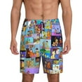 thumbnail image 1 of Custom Print Men Manga Garfields Cartoon Anime Cat Pattern Pajama Bottoms Sleepwear Pjs Sleep Shorts with Pockets, 1 of 7