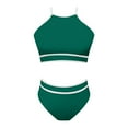 Plus Size Bathing Suit for Women Women's Neck Top High Waisted Bikini