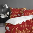 thumbnail image 4 of Red Christmas King Size Comforter Set, Xmas Snowman Gifts Balls Snowflake Golden Soft Bedding for All Seasons, 4 Pcs Bed Set with 1Comforter (90"x106") ,1 Sheet(94"x116"), 2 Pillowcases (19"x35"), 4 of 7