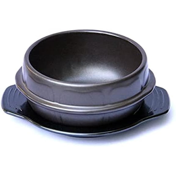 Korean Stone Bowl (Dolsot), Sizzling Hot Pot for Bibimbap and Soup - Premium Ceramic (Medium - No Lid)