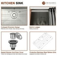 thumbnail image 6 of 33-in x 22-in Farmhouse Sink,304 Stainless Steel Workstation Kitchen Sink, Ledge Kitchen Sink Single Bowl Apron front Kitchen Sink, 6 of 9