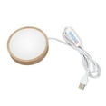 thumbnail image 3 of Round Wood Lighted Base Stand USB Powered 3 Color Temperature 10 Level Brightness Button Control LED Display Plate for Glass Crystal Art, 3 of 19