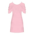thumbnail image 3 of Wiyuqeen Womens Casual Cold Shoulder Dresses 2024 Short Sleeve U Neck Swing T-Shirt Dresses Classic Solid Beach Cover-up Dresses, 3 of 4