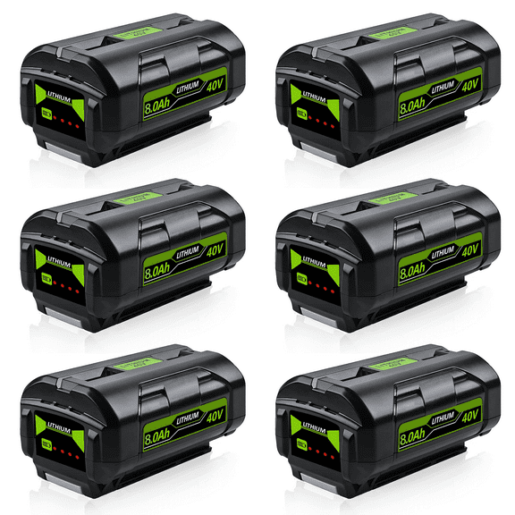 6 Pack 40V 8.0Ah Replacement for Ryobi 40v Battery Compatible with Ryobi Battery 40V Tools Fits for Ryobi Battery OP4060 OP4015 OP4026 OP40201 OP40261 OP4030 OP4040 OP40401 OP4050 OP40501 OP40601