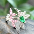 thumbnail image 5 of Soumake Elegant Cubic Zirconia Flower Bird Open Ring Women Party Wedding Jewelry Gift, 5 of 7