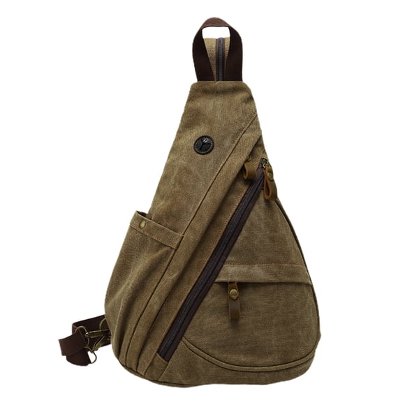 Bolso bandolera de lona - Bolso bandolera pequeño tipo bandolera para el hombro, mochila de ocio para hombres y mujeres