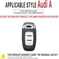 thumbnail image 2 of Key Fob Cover for Audi R8 Q5 Q7 S3 S4 S5 S6 S7 S8 SQ5 A4 A5 A6 Leather Metal Frame Full Protection with Keychain, 2 of 8