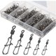thumbnail image 1 of Juego de 100 conectores de pesca giratorios con pasador de enclavamiento, broche giratorio de 4 a 12 n.°, 1 of 5