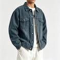 thumbnail image 4 of Hvogkswy Vintage Washed Jean Jacket Men Long Sleeve Button Denim Jackets Lightweight Work Jean Jacket Coat with Pockets, 4 of 7