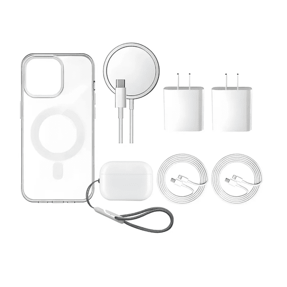 Funda Para iPhone + Mica+ Audifono+ Cargador 20w