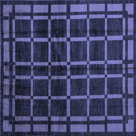 Ahgly Company Indoor Square Oriental Blue Modern Area Rugs, 3' Square
