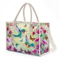 thumbnail image 2 of ZUXONGSY Hummingbird Butterfly Flower Print PVC Tote Bag for Women, Clear Large Shoulder Handbag with Zipper, Lightweight Shopper Tote for Work Travel, Daily Commute Beach Essential, 2 of 7