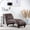 Dark Brown, variant on Tufted Armless Chaise Lounge for Leisure | Wide Seating for Comfortable Rest | Three Fabric Options with Bubble Nails Decoration | Pine + Laminated Frame for Durability