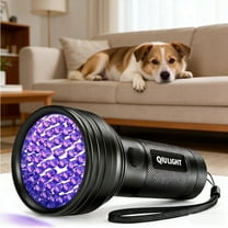 QIULIGHT UV Flashlight Black Light, 100 LED Black Light Flashlight for Dog/Cat Pet Detector, Scorpions Finder