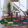 thumbnail image 4 of Spring Flowers Round Rug 8ft Washable Circle Rugs Non Slip Boho Botanical Budding Garden Florals Large Area Rug Indoor Floor Carpet for Bedroom Kitchen Living Room Home Office Dining Room Nursery, 4 of 8