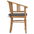 thumbnail image 5 of vidaXL Solid Teak Wood Garden Dining Set 3 Piece with White/Gray Cushions, 5 of 17