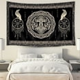 thumbnail image 4 of Vikings Tapestry,Black and White Tree of Life Bird of Wisdom Celtic Rune Ancient Rune Totem Norse Mythology Medieval Viking Wall Art,Aesthetic Mythology Tapestry for Bedroom Living Room, 60X40IN, 4 of 5