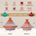 thumbnail image 5 of Kamsah Medium Supreme Tagine Pot Red, 5 of 7