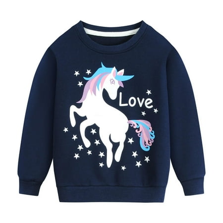 

CM-Kid Toddler Girls Sweatshirt Long Sleeve Tops Unicorn Crewneck Pullover 5t