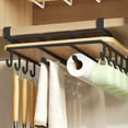 thumbnail image 6 of mtvxesu Storage Racks and Shelving, Single-Tier Hanging Cabinet Organizer with Hooks, Stainless Steel Wall-Mounted Storage Rack, Space-Saving Kitchen Shelf for Cutting Boards, 6 of 6