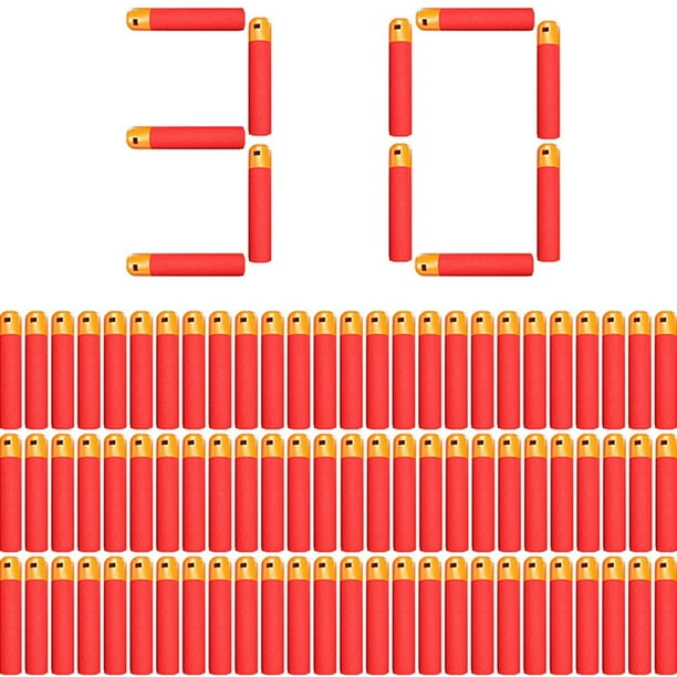 Mega Dardos 30 Piezas Paquete De Recarga Compatible Bullets Para Nerf N-Strike Series Pistola De Juguete Blasters-De Espuma Rojo Y Azul Gao Jiahui unisex