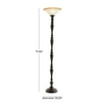 thumbnail image 4 of DecMode 72" Antique Style Turned Brown Torchiere with Cream Fabric Shade, 4 of 14