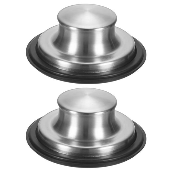 Uxcell 2-Pack Kitchen Sink Stopper, 3-3/8 Inch Stainless Steel Garbage Disposal Stopper, Universal Sink Plug Cover [Silvery White]