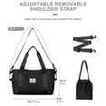 thumbnail image 5 of Travel Duffel Bag with Vacuum Storage Bags and Hand Pump, Sports Tote Gym For Spirit Airlines Personal Item Bag 18x14x8 Foldable, Carry on Shoulder Expandable Weekender Overnight for Women Black, 5 of 9
