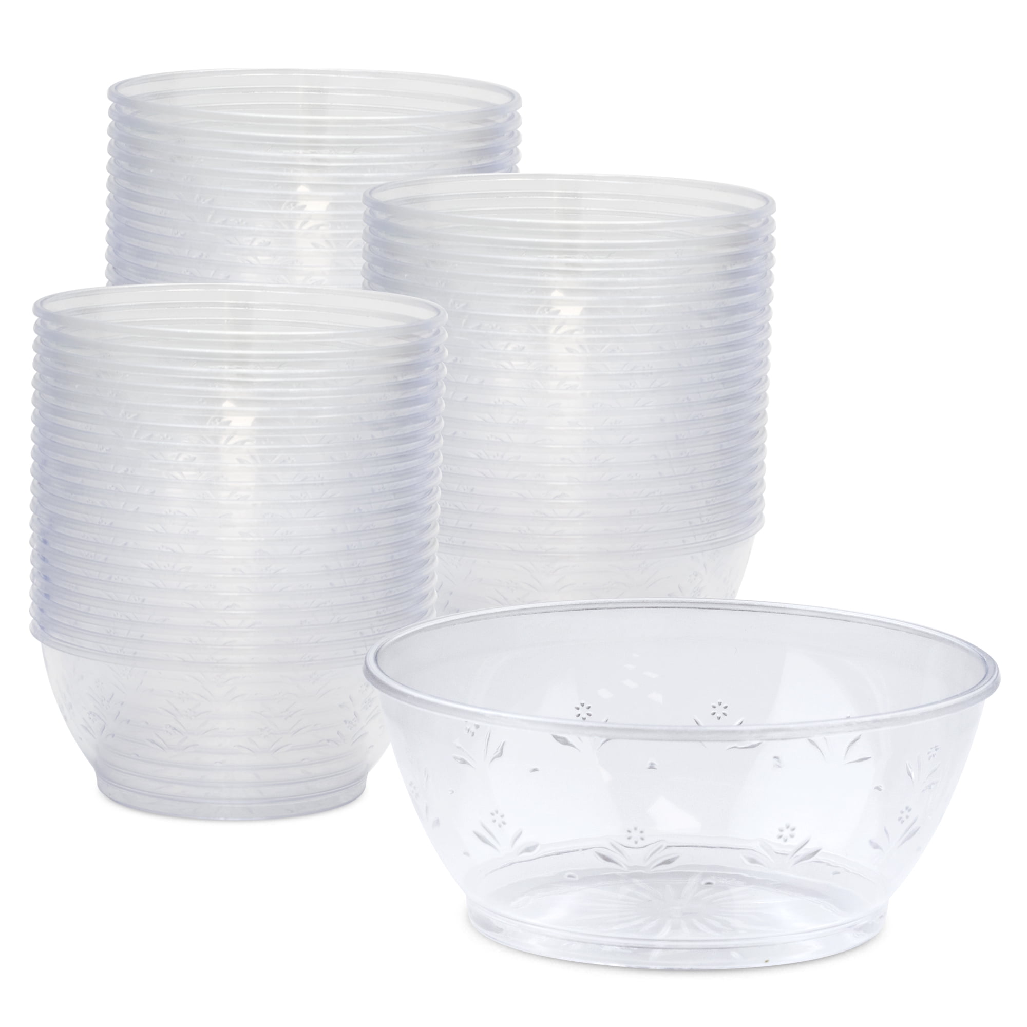 [120 Pack] Clear Plastic Bowls 6 oz Hard Plastic Ice