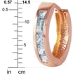 thumbnail image 4 of Galaxy Gold 14K Solid Gold 0.85 Carat Natural Aquamarine Huggie Earrings for Women - Rose Gold Fine Jewelry, 4 of 5