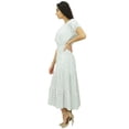thumbnail image 5 of Bimba Women's Floral Smocked Waist Cotton Maxi Summer Chic Dress, 5 of 8