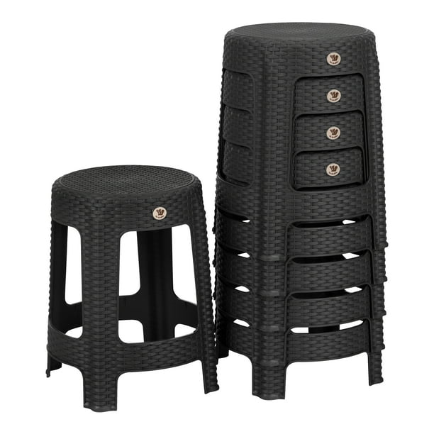 Kit 6 Bancos de Plástico La Ardilla para exterior e Interior (Gris Obscuro)