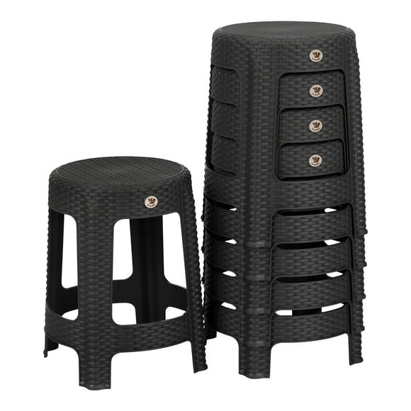 Kit 6 Bancos de Plástico La Ardilla para exterior e Interior (Gris Obscuro)