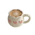 thumbnail image 2 of Taza de café de cerámica con diseño de lazo pintado a mano en relieve 3D creativo, embalaje de caja de regalo exquisito, regalo perfecto, 2 of 2