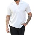thumbnail image 2 of Short Sleeve Button Down Men Men's T Shirts Short Sleeve Short Sleeve White Shirt Men Men's Summer T Shirts Sales Today Clearance, 2 of 7