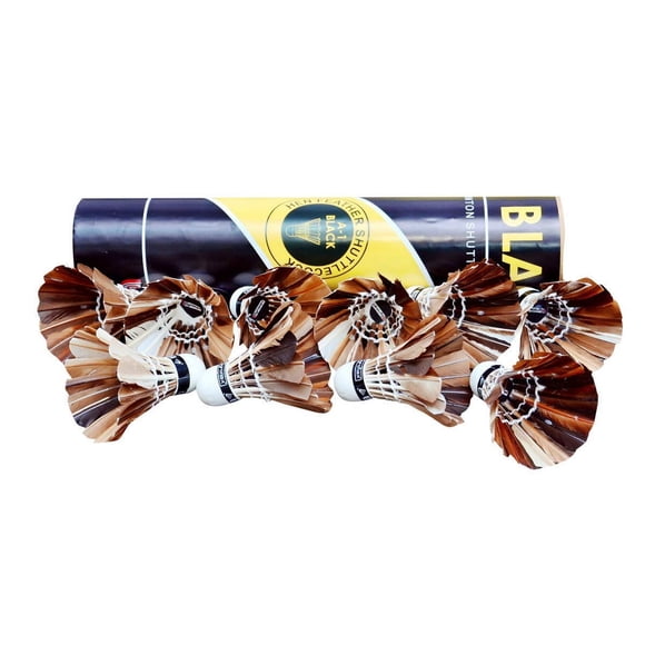 Gyronax A-1 Volant de Badminton en Plumes Noires Naturelles / Noir, Lot de 10, Fabriqué avec des Matériaux de Qualité Supérieure