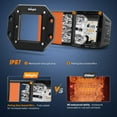 thumbnail image 5 of Nilight Flush Mount LED Light Pods 2 PCS 42 W Amber Upgraded Spot Flood Combo Driving Fog Lights Off Road Lights Bumper LED Work Light for Truck SUV ATV UTV Pickup Van Boat Tractor, 5 of 7