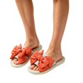 thumbnail image 5 of IEMIEMIEM Women House Slippers Two-Tone Bow Linen Open Toe Comfortable Breathable Slip On Indoor Slide Slippers Summer Shoes Green, 5 of 5