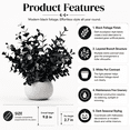 thumbnail image 2 of Black Artificial Eucalyptus Potted Plant in White Pot for Halloween Shelf Desk and Modern Home Decor, 2 of 7
