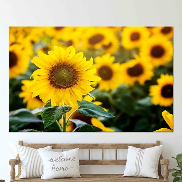 Sunflower Poster With Personalized Framed Wall Art For Bridesmaid Gifts And Floral Canvas Decor With Yellow Canvas Print